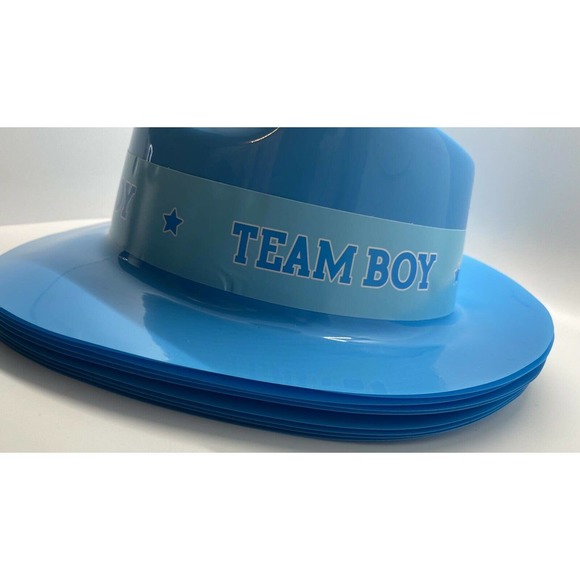 9 PACK GENDER REVEAL Adult Fedora Hats Blue BABY SHOWER 9 HATS Amscan Team Boy - Picture 3 of 8